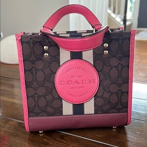 Coach Pink and Brown Signature Tote